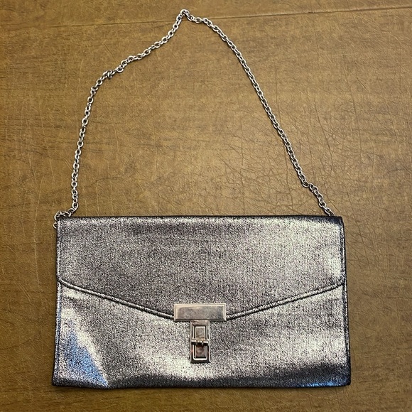 Silver and Navy Blue Clutch - Picture 3 of 8